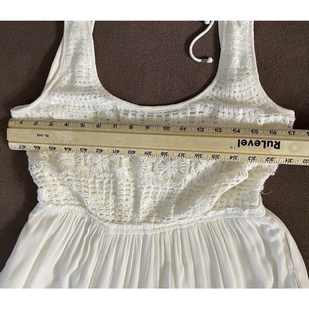 Ivory Crochet Lace Boho Wide Leg Jumpsuit Resort Beach Cover Up - Picture 10 of 13